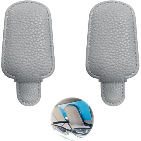 [JAMAIS UTILISÉ]2 Piece Car Glasses Holder Set, Universal Car Glasses Holder for Glasses of Different Sizes (Grey), grey, One Size (1/5)