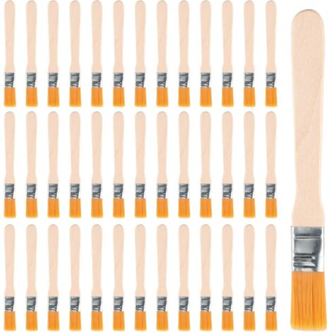 Lot de 40 Pinceaux Peinture, Pinceaux Aquarelle, Petit Pinceau Peinture 13 x 1.5cm, Nylon Orange (1/5)