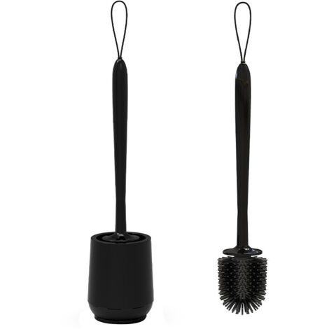 [JAMAIS UTILISÉ]Brosse de Toilette, avec Support, pour hôtel, Auberge, Pension, Restaurant, Moderne, Noir Mat, 35 x 11 cm (1/5)
