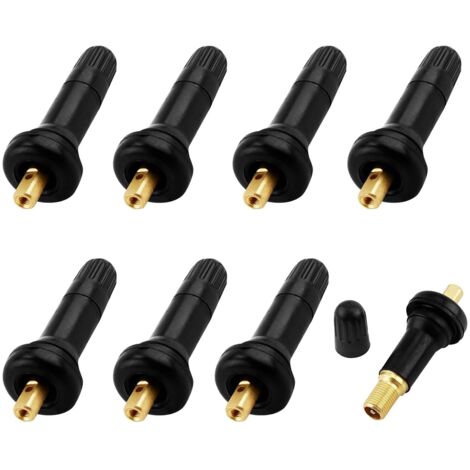 [JAMAIS UTILISÉ]8 Pièces Capteur de Pression, Valve Pneu Voiture, Capteur Pression Pneu TPMS, Caoutchouc et Métal Tige de Valve Anti-Explosion, Accessoires Replacement pour Surveillance de Pression de (1/5)
