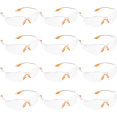 [JAMAIS UTILISÉ]12 Pack Clear Safety Glasses with Rubber Insert on Nose and Ears Safety Glasses for Men, Women and Children (1/5)
