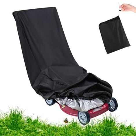 Housse pour tondeuse à gazon imperméable 420D, 195 x 112 x 66 cm, imperméable, Oxford Housse de protection pour tondeuse à gazon avec cordon de serrage et sac de rangement (1/5)