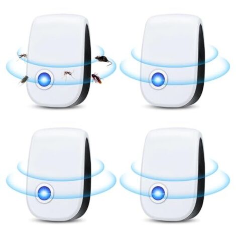 [JAMAIS UTILISÉ]4 Pack Répulsif Ultrason Anti-Rongeurs Insectes, Ultrason Souris et Rats Insectes Répulsif Électronique Anti Souris pour Moustiques Cafards Fourmis Rats Électronique Antiparasitaire In (1/5)