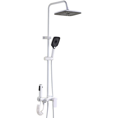 [JAMAIS UTILISÉ]Salle de Bain Douche Blanche Ensemble Douche Home Booster Installation Invisible Batherroom Rain Shower Sun Nozzle (1/5)