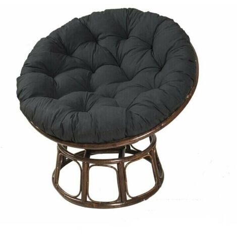 [JAMAIS UTILISÉ]Noir, 100CM  100CM coussin de chaise suspendu coussin de nid d'oiseau coussin de fauteuil en rotin rond (1/4)