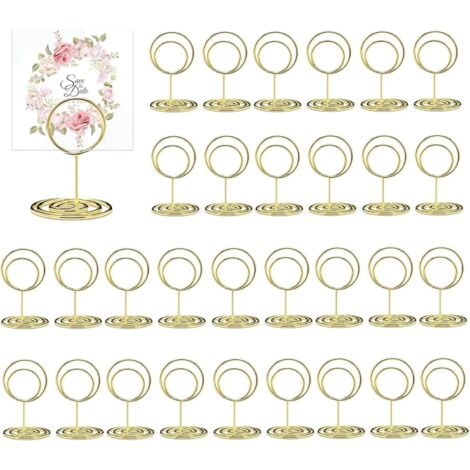 CDIYTOOL Lot De 100 Supports De Cartes De Table En Forme De Cœur Pour Numéro De Table De Mariage, Photos - Pour Anniversaire, Fête, Bureau (doré