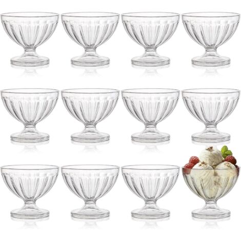 [JAMAIS UTILISÉ]Lot de 12 bols à crème glacée en acrylique transparent de 236,8 g pour dessert, sundae, crème glacée, salade, cocktail, condiment, bagatelle (1/5)