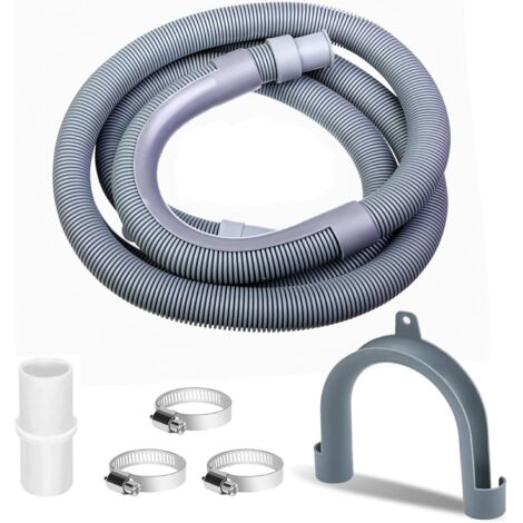 Kit d'extension de tuyau de vidange universel de 2 m avec connecteur et pinces, tuyau de vidange extensible de rechange pour machine à laver, tuyau de vidange épais pour lave-vaisselle, machines à (1/5)