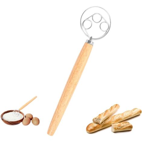 [JAMAIS UTILISÉ]Fouet Danois, Fouet De Pâte Danoise De 33 Cm - Fouet Hollandais - Batte À Œufs - Pâte Danoise - Fouet Avec Manche En Bois - Mixeur - Fil En Acier Inoxydable 304 Pour La Fabrication De