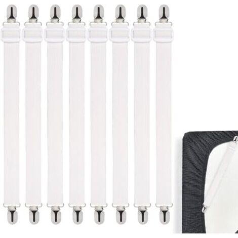 Tendeur Drap Housse Lit Drap Réglable,8 Pièces Clips de Drap de Lit ...