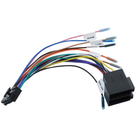 [JAMAIS UTILISÉ]1 Pièce Adaptateur de Faisceau 20 Broches vers ISO Adaptateur Stéréo de Voiture de Remplacement, fils d'accessoires Universels avec Lignes de Commande au Volant et Inverse 21,5 cm (1/4)