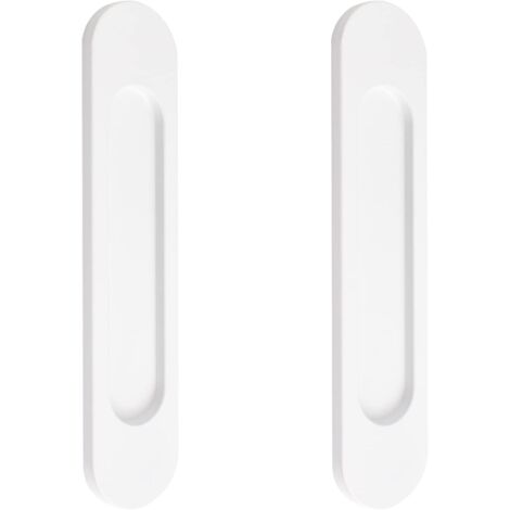 [JAMAIS UTILISÉ]2 Pcs 7" Oval Self Adhesive Aluminium Alloy Sliding Door Handle Pull Handle Warm White (1/5)