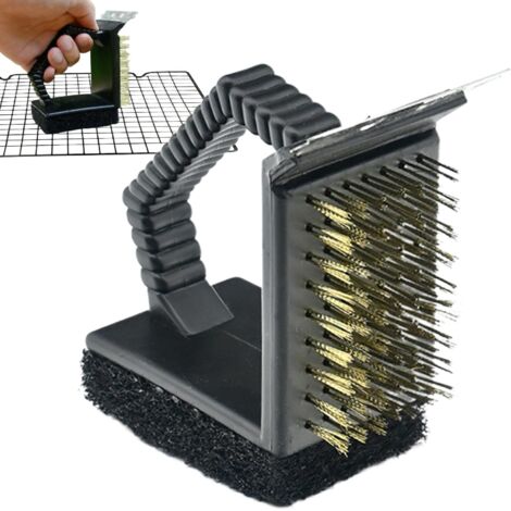 Brosse de Nettoyage pour Grill,Nettoyeur Barbecue Extérieur Outil Grattoir en Fil de Cuivre avec Angle Droit pour Cuisine Extérieure, Grillade, Fumoir, Four, Friteuse, de Cuisson (1/5)