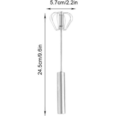 Batteur à Oeufs, Fouet à Main Semi-Automatique En Acier Inoxydable Melangeur A Immersion Mousseur A Lait Polyvalent Ustensiles De Cuisine3k3328as 87700296