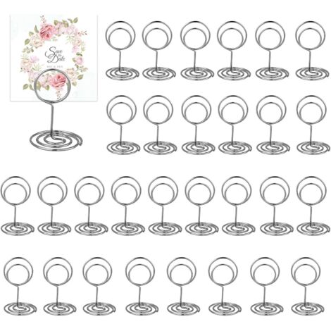 [JAMAIS UTILISÉ]30 Pièces Argent Porte Nom Table, Porte Photo Pince, Porte Photo sur Pied, Porte Cartes de Table pour Mariages, Porte Numero de Table, pour Mariage Noël Banquets Fêtes Saint Valentin ( (1/5)