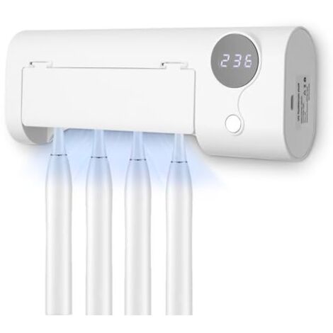[JAMAIS UTILISÉ]Porte Brosse à Dents Mural, Stérilisateur Brosse à Dents UV, Porte Brosse à Dents Électrique, Support Brosse à Dent Murale sans Perçage, Range-Brosse à Dents, Rechargeable USB, Accesso (1/5)