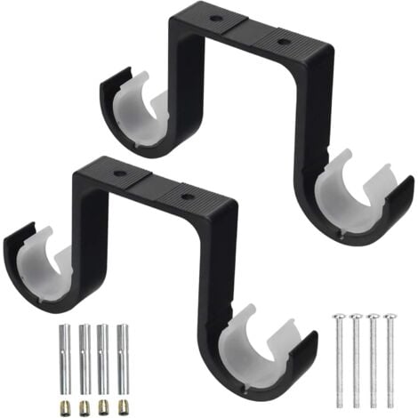 Support De Pince Porte-rideaux - 4 Pièces - Blanc - Réglable
