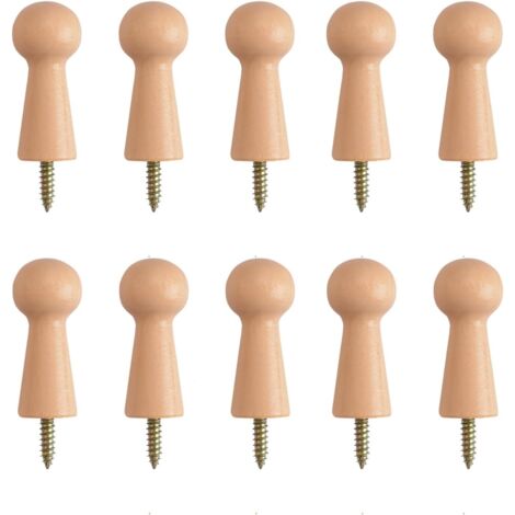 [JAMAIS UTILISÉ]10 x Wooden Towel Hooks for Bath Towels Door Stair Edges Closets,10 x Wooden Towel Hooks for Bath Towels Door Stair Edges Closets (1/5)