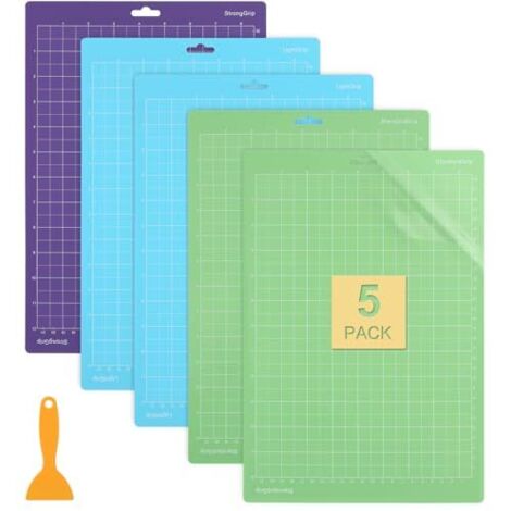 [JAMAIS UTILISÉ]5 Pièces 21,6 x 30,5CM Tapis de Decoupe pour Cricut Joy Xtra, Tapis de Decoupe avec 3 Adhésifs Différents, Tapis de Découpe de Remplacement avec Film Transparent Anti-Poussière (1/5)
