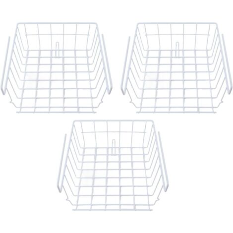 [JAMAIS UTILISÉ]Panier d'étagère Sous Armoire, 3 Pièces Panier de Rangement Sous étagère en Fer Permettant d'économiser de l'espace Multifonctionnel Suspendu Sous l'organisateur d'Armoire (1/5)