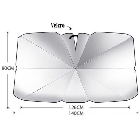 BFJXZA Pare-Soleil Parapluie Pare-Brise Pliable Pour Citroën C1 C3 C4 C5 DS3 DS4 – Protection UV, Isolation Thermique Et Intimité 140x80 Cm