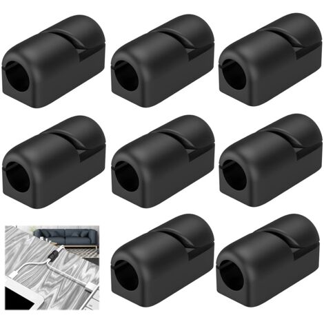 [JAMAIS UTILISÉ]Lot de 8 Supports de Câbles Serre-câbles, Autoadhésifs en Silicone Noir, pour Gestion des Câbles, Organisateur de Câbles Robuste pour Maison et Bureau, Installation Facile sur Plinthes (1/5)