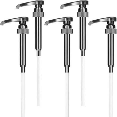 MoliMoli Distributeur De Sirop De Café Pour Bar à Café, Distributeur à Pompe à Café, Bouteille De Sirop En Verre Avec Pompes, Distributeur De Sirop Simple Avec étiquettes, Lot De 4, (doré