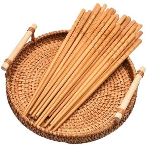 30 Paires Peut être Réutilisé Baguettes, Naturel Bambou Baguettes Bois Naturel Baguettes, Passent au Lave-Vaisselle, Style Chinois Classique Antidérapant, pour Cuisine, Salle à Manger, Dourmets (1/5)