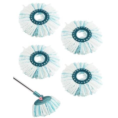 [JAMAIS UTILISÉ] Lot de 4 têtes de balai de rechange compatibles avec les serpillères Leifheit Clean Twist Disc Mop en microfibre durable très absorbante pour nettoyer tous les types de sols