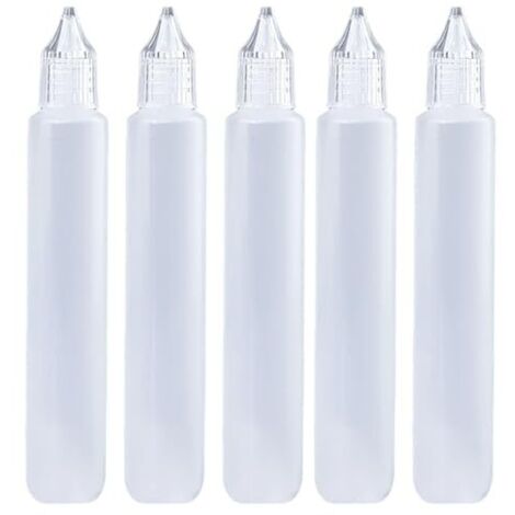 [JAMAIS UTILISÉ]CWPFVQA 5 Pièces Flacons Compte-Gouttes 30 ML en Plastique, Compressibles et Multifonctionnels pour Colle et Autres Liquides (1/5)