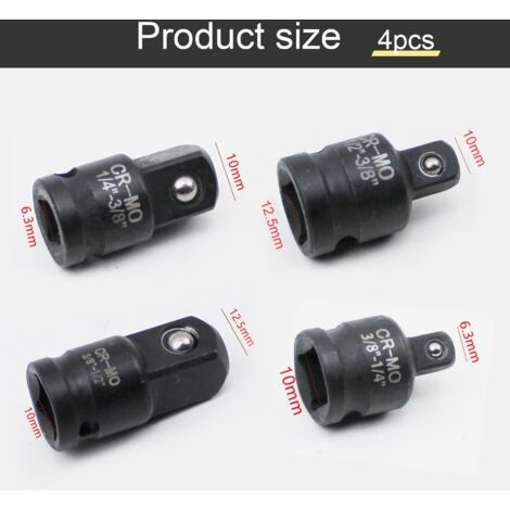 Adaptateur Réducteur D'impact – 1/2 Vers 3/8, En Acier, Pour Cliquet Pneumatique