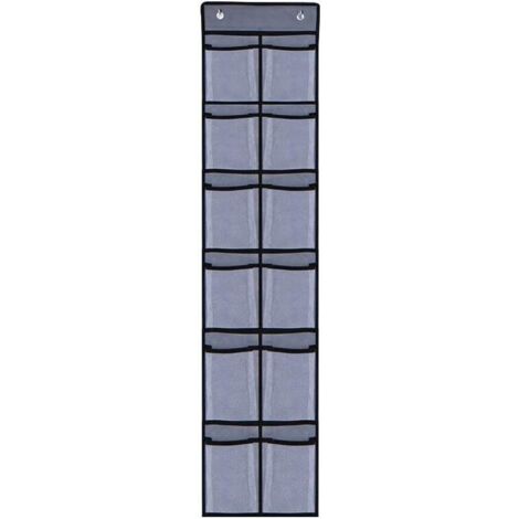 [JAMAIS UTILISÉ]Sac de Rangement pour Chaussures derrière la Porte Sac de Rangement en Non-tissé Sac de Rangement pour Finition à 12 Compartiments (Gris) (1/5)