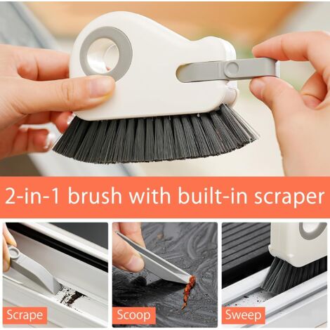 Lot De 6 Brosses De Nettoyage à Poils Durs Pour Rainures De Fenêtre, Outil De Nettoyage à Long Manche étroit Pour Petites Fenêtres, Portes, Pistes De Salle De Bain, Maison, Cuisine