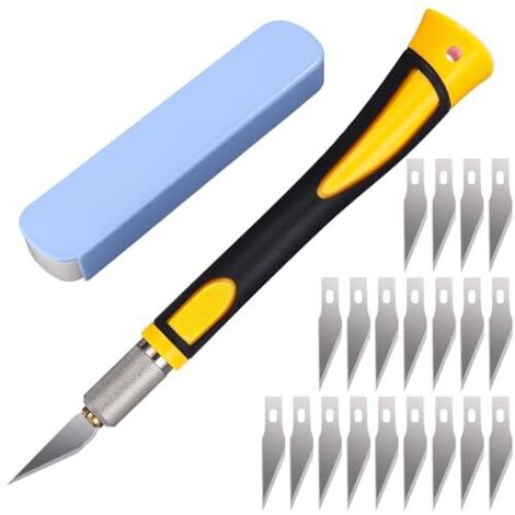 [JAMAIS UTILISÉ]22 Pièces Scalpel avec 20 Lame Scalpel de Antirouille, Cutter de Précision, Scalpel de Découpe, Scalpel Modelisme, Couteaux de Loisirs pour Découpe de Sculpture, Travail d'art Bricolag (1/5)