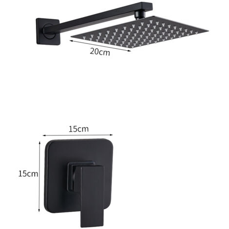 [JAMAIS UTILISÉ]Ensemble de robinet de douche galvanoplastie Kit de garniture de douche à fonction unique avec vanne rugueuse Salle de bain Ensemble de douche à effet pluie de luxe avec pomme (1/3)