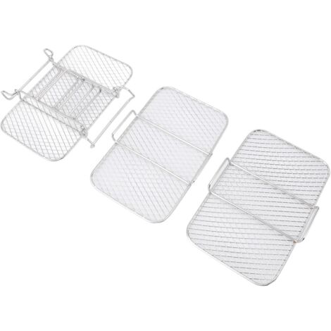 [JAMAIS UTILISÉ]3 Supports de Friteaux Empilables, Alimentaire 304 en Acier Inoxydable, Grand Espace de Cuisson pour le Bacon, Ailes de Poulet, Porte-gigantesque Déshydrate de Fruits, Viande (1/5)