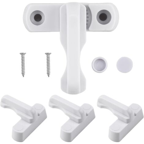 [JAMAIS UTILISÉ]4 Verrous de Fenêtre en Alliage de Zinc - Serrures de Sécurité pour Portes et Fenêtres en UPVC/PVC, Blanc, Durable et Facile à Installer, pour la Sécurité Domestique - Pack de 4 (1/5)