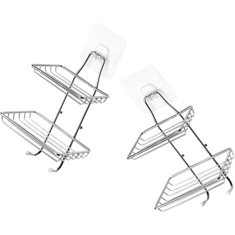 [JAMAIS UTILISÉ]2Pièces Porte Mural Acier Inoxydable Crochets Support de Rangement Multifonction pour Salle de Bain Cuisine Évacuation Eau Facile Organisateur (1/5)