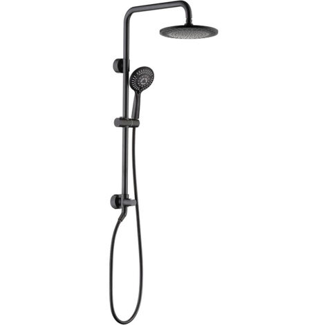 [JAMAIS UTILISÉ]Le système de douche pluie comprend une douche pluie et une douche à main, avec un support réglable en hauteur et des rails en laiton massif (1/5)