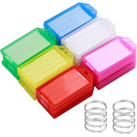 Étiquettes Plastique Pour Porte-clés - Lot De 1 à 100, Avec Papier Et Anneau Métal | Identification Clés, Organisation