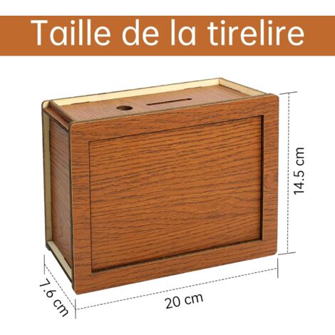 ANCIENNE TIRELIRE EN BOIS avec cache fente et système fermeture à clé COLLECTION - Décoration