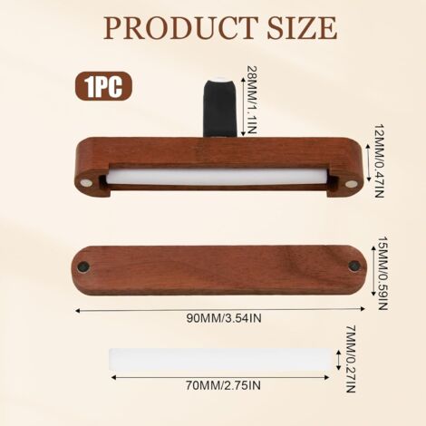 Désodorisant Voiture Bois De Noyer - Parfum Personnalisable Aux Huiles Essentielles - Fixation Magnétique Pratique