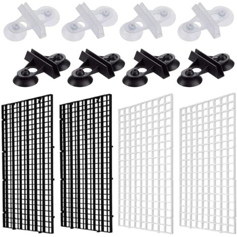 [JAMAIS UTILISÉ]Grille Aquarium, Diviseur d’Aquarium en Plastique, Séparateurs D'aquarium, 4 Pièces Aquarium Séparateur pour Réservoir de Poisson, avec 8 Pinces à Ventouse, pour Garder Différents Pois (1/5)