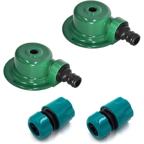[JAMAIS UTILISÉ]Arroseur de pelouse en métal automatique pour pelouse - Couverture à 360° - Pour pelouses, jardins et cours - Comprend 1/2 adaptateur (lot de 4) (1/4)