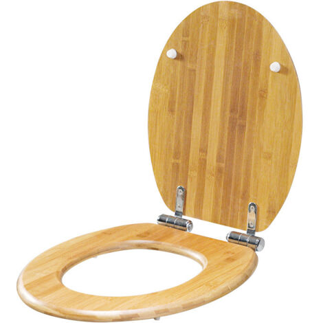 [JAMAIS UTILISÉ]Siège de toilette en placage de bois naturel, arrêt silencieux, facile à nettoyer (1/5)