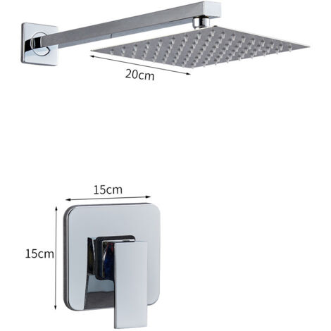[JAMAIS UTILISÉ]Ensemble de robinet de douche galvanoplastie Kit de garniture de douche à fonction unique avec vanne rugueuse Salle de bain Ensemble de douche à effet pluie (1/3)