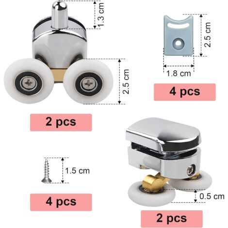 Rouleaux En Uréthane – Lot De 4 – Diamètre 40 Mm, Largeur 12 Mm, Axe 10 Mm – Capacité De Charge 50 Kg – Pour Guides Coulissants - 14