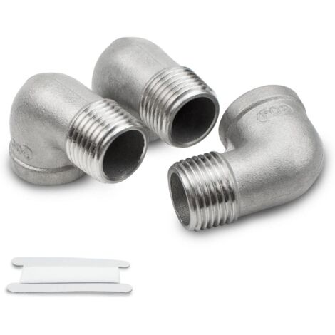 3 Pcs 90 degree 1/2 "femelle à 1/2" mâle BSP en acier inoxydable 304 raccord coudé raccord pour la conversion de connexion de tuyau