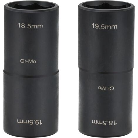 Clé à percussion - Douilles 18,5 mm - 19,5 mm - Jeu de douilles 1/2" - Double tête - Clé à écrou de roue - Outil de changement de pneu - Convient pour Ford Land Rover et tous les modèles (1/5)
