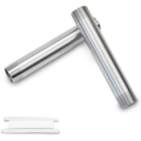 2 Pcs 150MM 3/4" mâle × 3/4" mâle filetage BSP Acier inoxydable 304 Extender Nipple Cast Pipe Fittings (1/4)